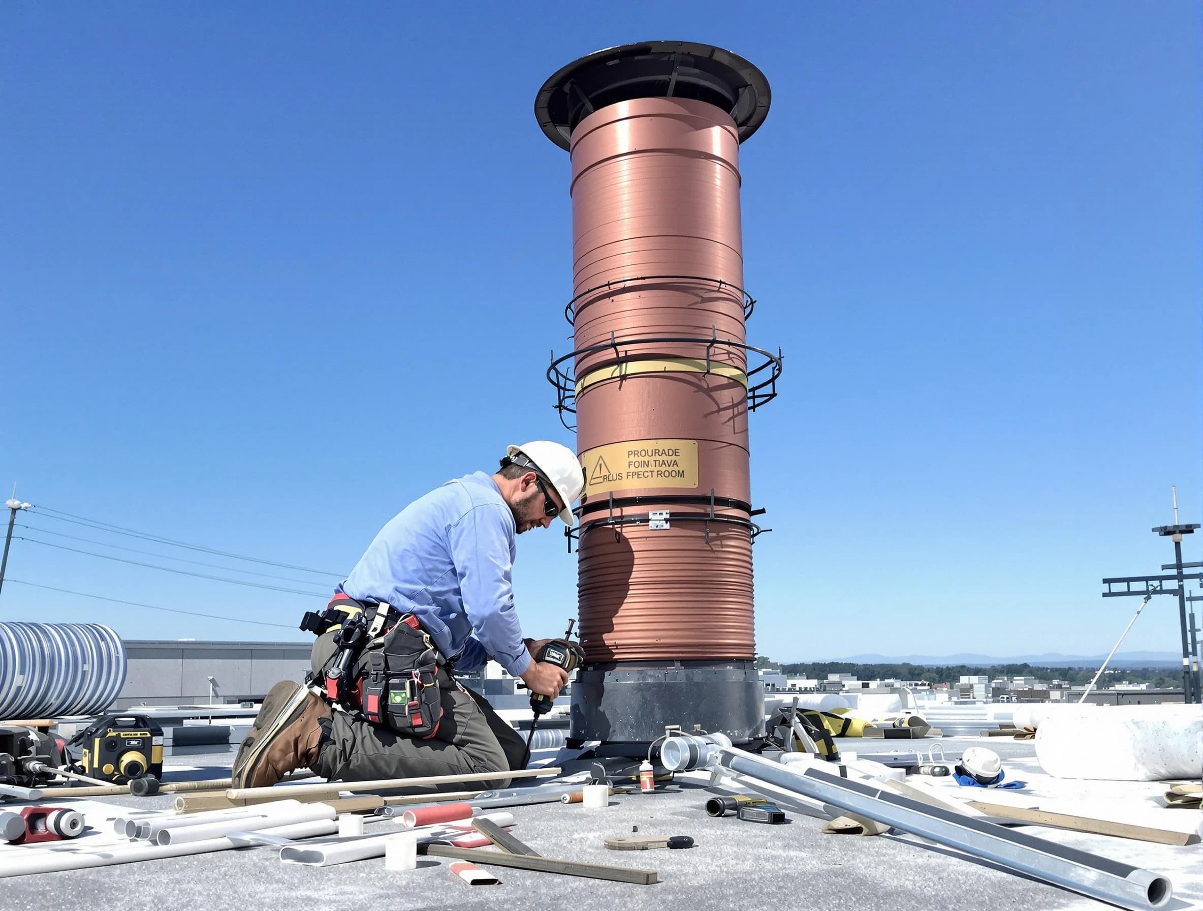 Installed chimney liner by Clarkstown Chimney Sweep in Clarkstown, NY