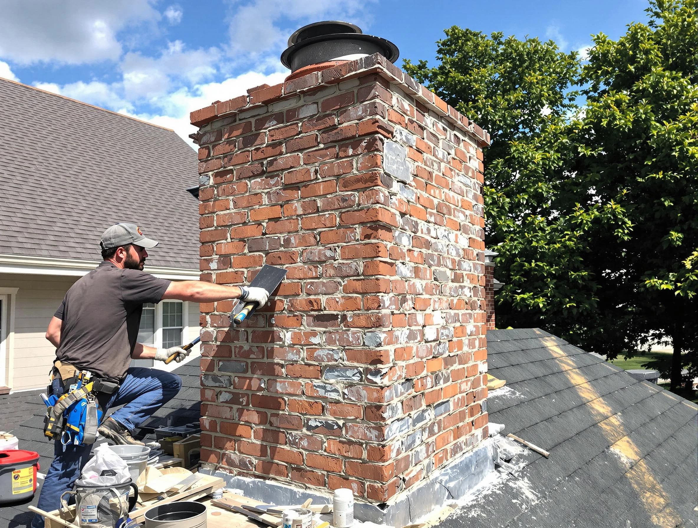 Completed chimney rebuild by Clarkstown Chimney Sweep in Clarkstown, NY