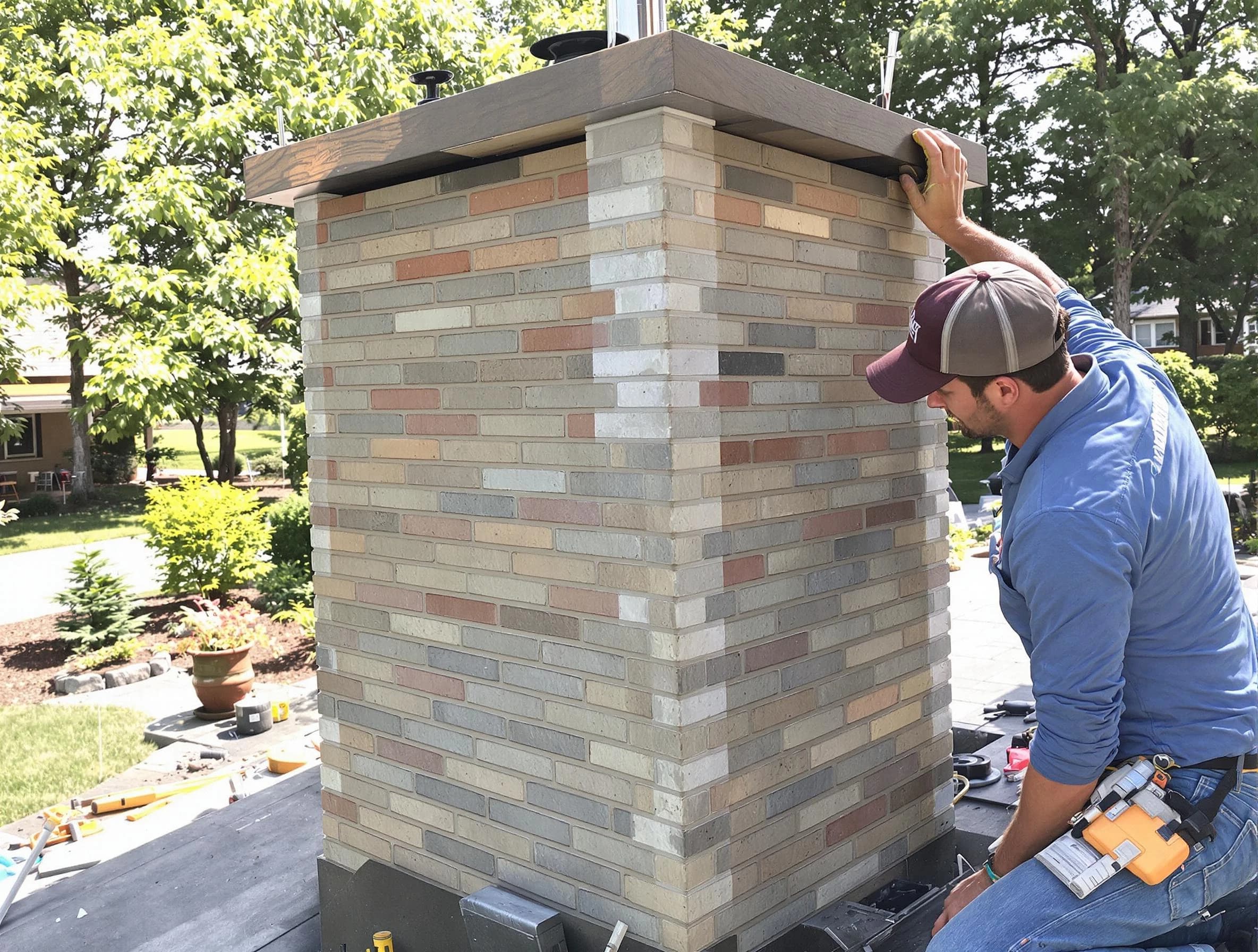 Clarkstown Chimney Sweep completing a modern chimney remodel in Clarkstown, NY