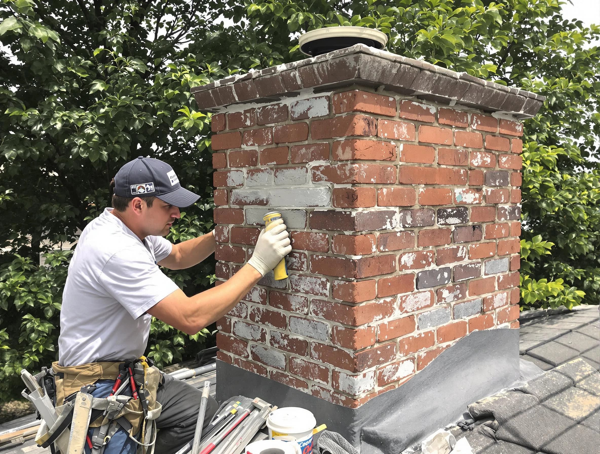 Clarkstown Chimney Sweep restoring an aging chimney in Clarkstown, NY