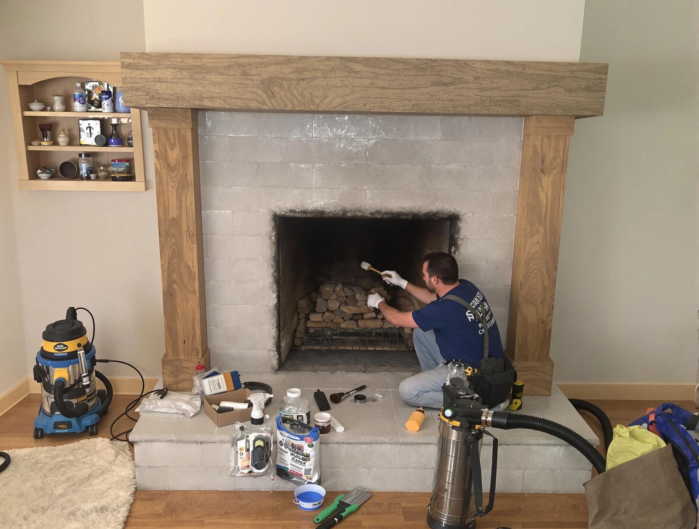 Detailed creosote removal process by Clarkstown Chimney Sweep in Clarkstown, NY
