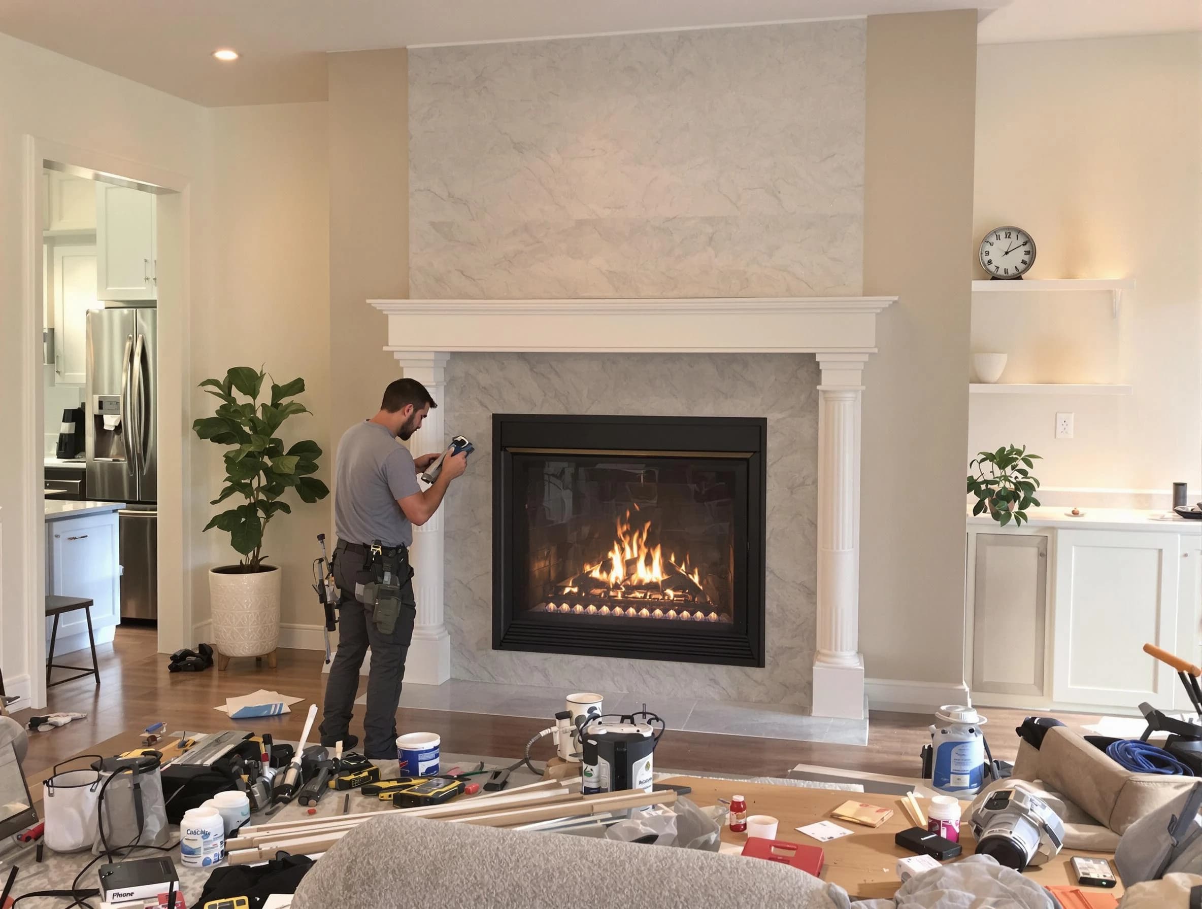 Newly installed fireplace by Clarkstown Chimney Sweep in Clarkstown, NY