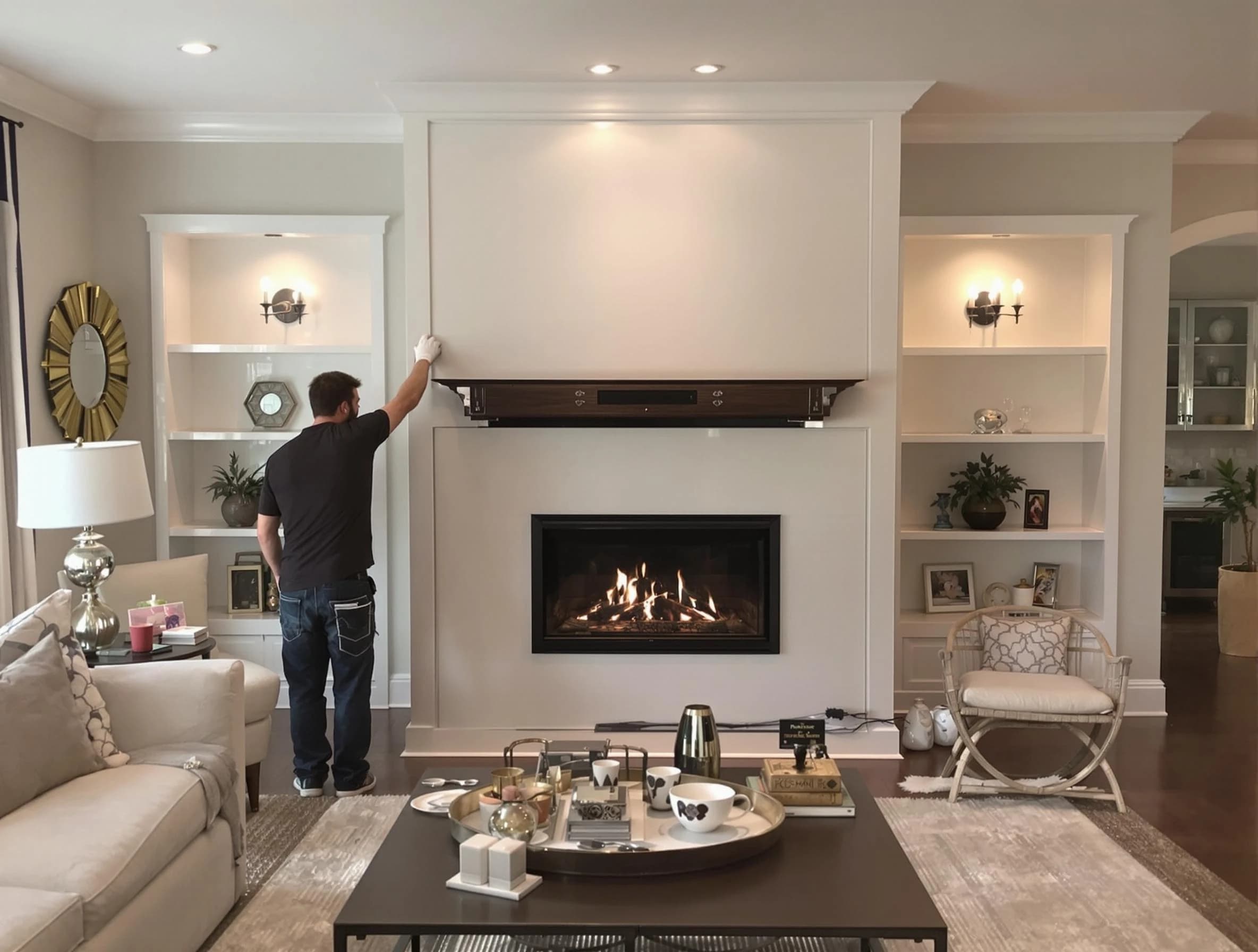Clarkstown Chimney Sweep installing a new fireplace in Clarkstown, NY